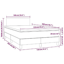 Acheter vidaXL Sommier à lattes de lit avec matelas LED Gris clair 120x200 cm