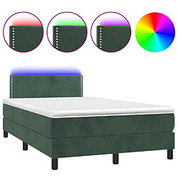 vidaXL Sommier à lattes de lit avec matelas LED Vert foncé 120x200 cm