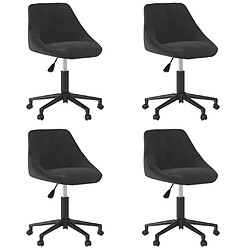 vidaXL Chaises pivotantes à manger lot de 4 noir velours 