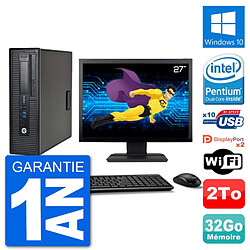 PC HP EliteDesk 800 G1 Ecran 27" Intel G3220 RAM 32Go Disque 2To Windows 10 Wifi · Occasion 