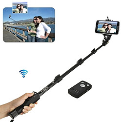 Wewoo Monopode Selfie stick noir pour iPhone, Galaxy, Huawei, Xiaomi, HTC, Sony, Google et autres Smartphones d'Android ou iOS 3 en 1 Kits Monopod + Clip de support de téléphone + obturateur à distance Bluetooth, Longueur: 1,25 m, 