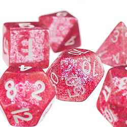 Acheter 7pcs / Set Donjons De Jeux Trpg & Dragons Glitter D4-d20 Multi-côtés Dés Rose