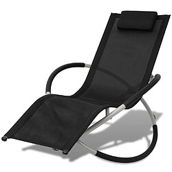 vidaXL Chaise longue géométrique d'extérieur Acier Noir et gris 