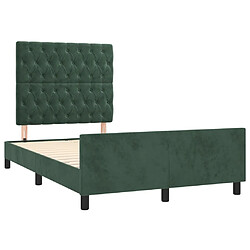 Acheter Maison Chic Lit adulte 120x200cm- Cadre de lit avec tête de lit Contemporain pour chambre Vert foncé Velours -MN39518