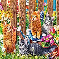 trefl- Puzzle modèle Chats dans Le Jardin 500 pièces, 37326, Multicolore