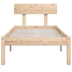 Avis vidaXL Cadre de lit bois massif 75x190 cm petit simple