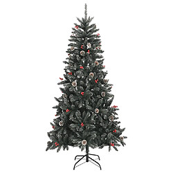 vidaXL Sapin de Noël artificiel avec support Vert 210 cm PVC