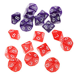 20 pièces dix faces dés d10 meurt pour d u0026 d rpg mtg jeu de partie prop rouge et violet dés D10