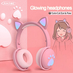 Universal Casque Bluetooth lumineux mignon LED chat oreille griffe fille cadeau casque enfant sans fil hifi basse stéréo 3,5 mm prise micro |