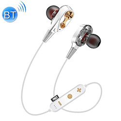 Wewoo Écouteur Bluetooth Casque d'écoute V5.0 de sport portable MG-G23 avec 4 haut-parleurs blanc