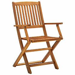 Maison Chic Lot de 2 Chaises pliables d'extérieur| Chaises Relax de jardin Bois d'acacia solide -GKD35847