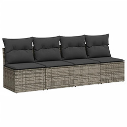 Avis vidaXL Salon de jardin avec coussins 10 pcs gris résine tressée