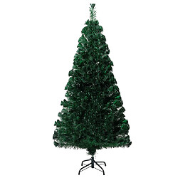 Avis vidaXL Sapin de Noël artificiel avec support vert 150 cm fibre optique