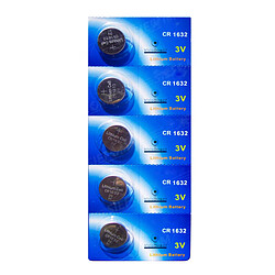 Visiodirect Lot de 5 Piles bouton plates lithium type CR1632 3V compatibles BR1632/CR-1632/DL1632/DL 1632/DL-1632