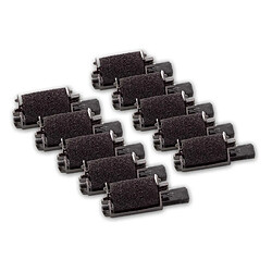 vhbw 10x Rouleaux d'encre noir compatible avec Citizen CX 146, CX 215, CX 32, CX 32 II calculatrice de poche, caisse enregistreuse 