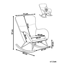 Avis Beliani Fauteuil à bascule Velours Bleu azur ELLAN