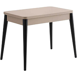 Hanah Home Table de repas extensible Dolunay noir, mocha. Table de repas extensible Dolunay noir, mocha