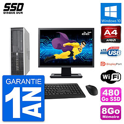 PC HP 6305 Pro SFF Ecran 22" AMD A4-5300B RAM 8Go SSD 480Go Windows 10 Wifi · Occasion 