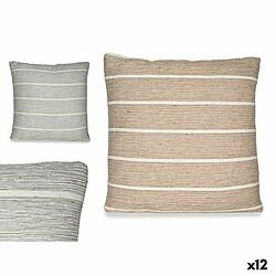 Gift Decor Coussin Rayures Marron Gris 45 x 12 x 45 cm (12 Unités) 