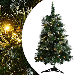 vidaXL Sapin de Noël artificiel pré-éclairé et supports vert 60 cm PVC 