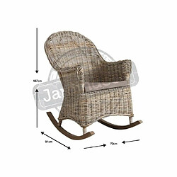 Aubry Gaspard Rocking chair en poelet gris Kresek.