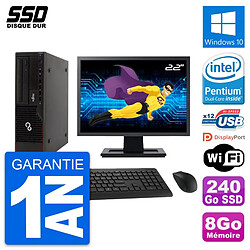 PC Fujitsu E910 DT Ecran 22" Intel G630 RAM 8Go SSD 240Go Windows 10 Wifi · Occasion 