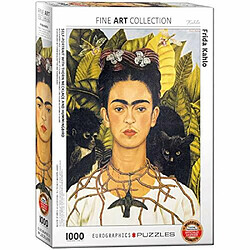 Puzzle Eurographics Autoportrait avec collier dApines et colibri par Frida Kahlo (1000 piAces), modAle : 6000-0802