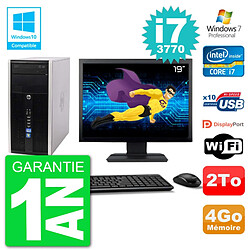 PC HP 6300 MT Ecran 19" Core i7-3770 RAM 4Go Disque 2To Graveur DVD Wifi W7 · Occasion 