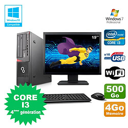 Lot PC Fujitsu E720 E85+ I3-4130 3.4GHz 4Go 500Go Graveur WIFI W7 + Ecran 19" - Occasion