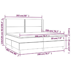 vidaXL Sommier à lattes de lit et matelas Gris foncé 200x200cm Velours pas cher