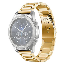 Wewoo Bracelet pour montre connectée de en acier inoxydable Samsung Gear S3 22mm Or