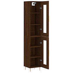 Avis vidaXL Buffet haut Chêne marron 34,5x34x180 cm Bois d'ingénierie