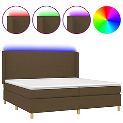 vidaXL Sommier à lattes de lit matelas et LED Marron foncé 200x200 cm