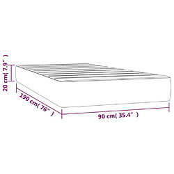 vidaXL Matelas de lit à ressorts ensachés Noir 90x190x20 cm Tissu pas cher