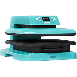 LOKLiK Auto Heat Press Bleu Presse Chauffante Compacte Thermocollante Impression Textile