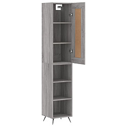 Avis vidaXL Buffet haut Sonoma gris 34,5x34x180 cm Bois d'ingénierie