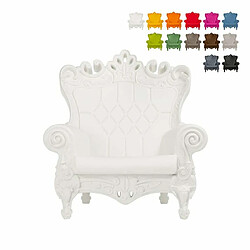 Fauteuil Trône Design Moderne Slide Queen Of Love, Couleur: Blanc