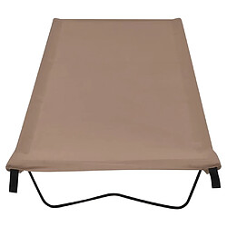 vidaXL Lit de camping 180x60x19 cm Tissu Oxford et acier Taupe