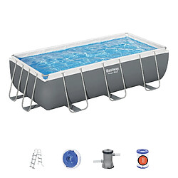 Piscine Démontable Tubulaire Bestway Power Steel 404x201x100 cm Pompe de Filtration Épurateur à Cartouche 2.006 L/H et Échelle 