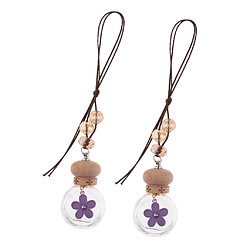 2X bouteilles de parfum de voiture vides suspendus pendentif aroma diffuseur fleur pourpre