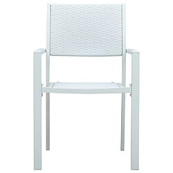 Avis Maison Chic Lot de 4 Chaises de jardin,Fauteuil d'extérieur Blanc Plastique Aspect de rotin -MN70622