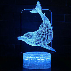 Universal (# 1) 3D LED Dolphin Nightlight Lamp Table Eclairage Chambre d'enfant Décoration de la maison