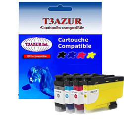 T3AZUR - Lot de 4 Cartouches compatibles Brother LC3239 (LC-3239) XL 