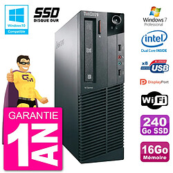 PC Lenovo ThinkCentre M82 SFF G2020 RAM 16Go SSD 240Go Graveur DVD Wifi W7 · Occasion 