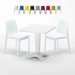 Grand Soleil Table et 2 chaises colorées polypropylen