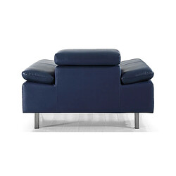 Acheter La Maison Du Canapé Fauteuil cuir Design LYAM Bleu