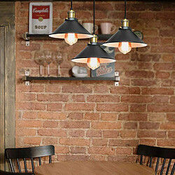 Goeco Lustre Industriel Vintage 3 Lumiere Suspension Industrielle Design Vintage Industriel Lustre Plafond Industriel E27, Max 60W, Ø220MM, avec 100NM un Câble Réglable pour Café Cuisine Restaurant