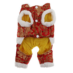 costume de chien de fête de nouvelle année de style chinois rouge combinaison de quatre jambes s Costume de style chinois pour chien