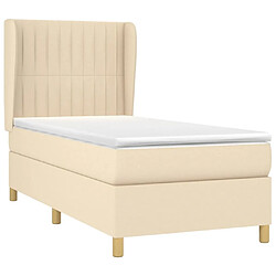 Avis Maison Chic Lit Adulte - Lit simple Lit à sommier tapissier avec matelas moelleux - Meuble de Chambre - Crème 100x200 cm Tissu -MN57054