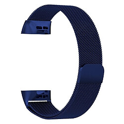 Wewoo Bracelet pour montre connectée Dragonne magnétique en acier inoxydable FITBIT Charge 3Taille Grand217x18mm Bleu